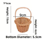 Handmade Round Wicker Basket – Hand-Woven Rattan Storage Hamper Wicker Storage Basket Richie's Khaki