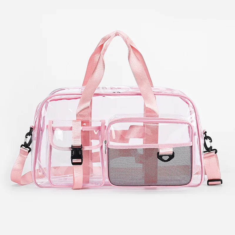 PVC Transparent Cosmetic Bag Waterproof Travel Organizer Tote Cosmetic Organizer Bag Richie's Pink