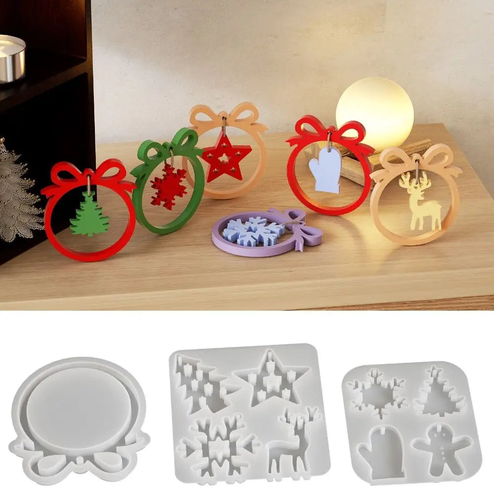 Christmas Silicone Mold – Snowflake & Elk Resin Craft Mould Silicone Craft Mold Richie's