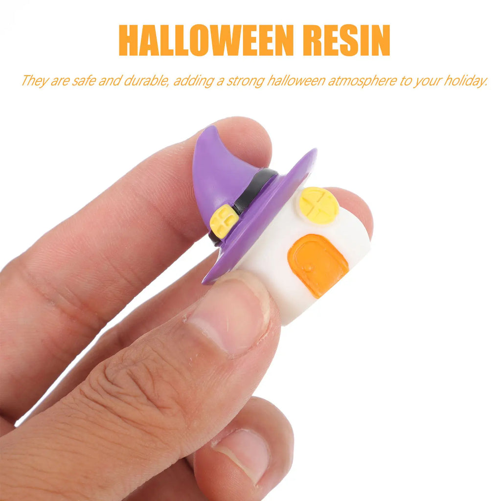10Pcs Halloween Miniature Resin Figurines – Pumpkin Ghost Ornaments Halloween Miniature Figurines Richie's