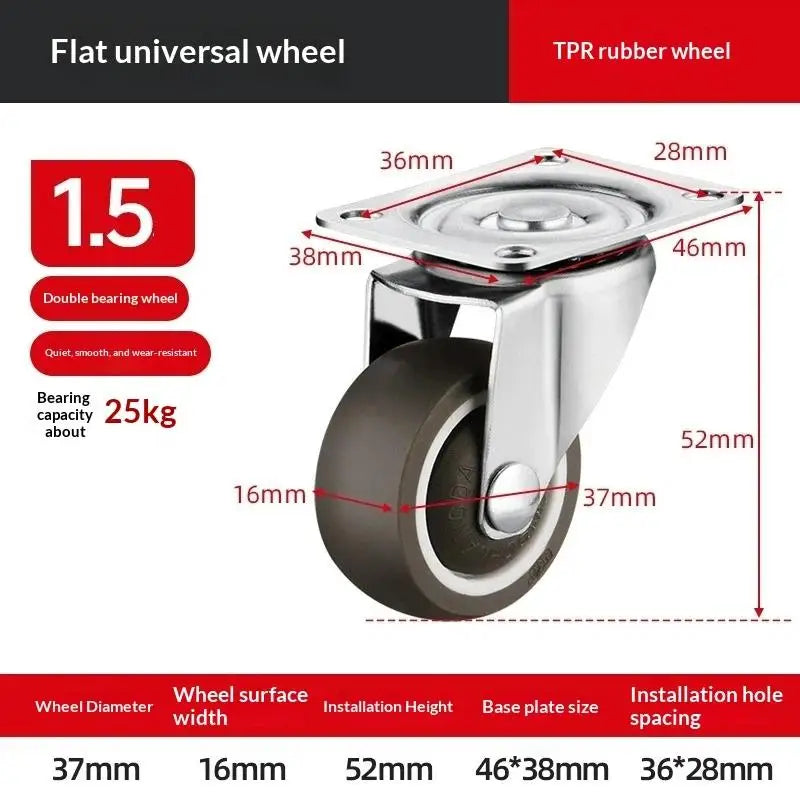 Heavy Duty 360° Swivel Caster Wheels for Furniture & Cabinets Swivel Caster Wheels Richie's A5
