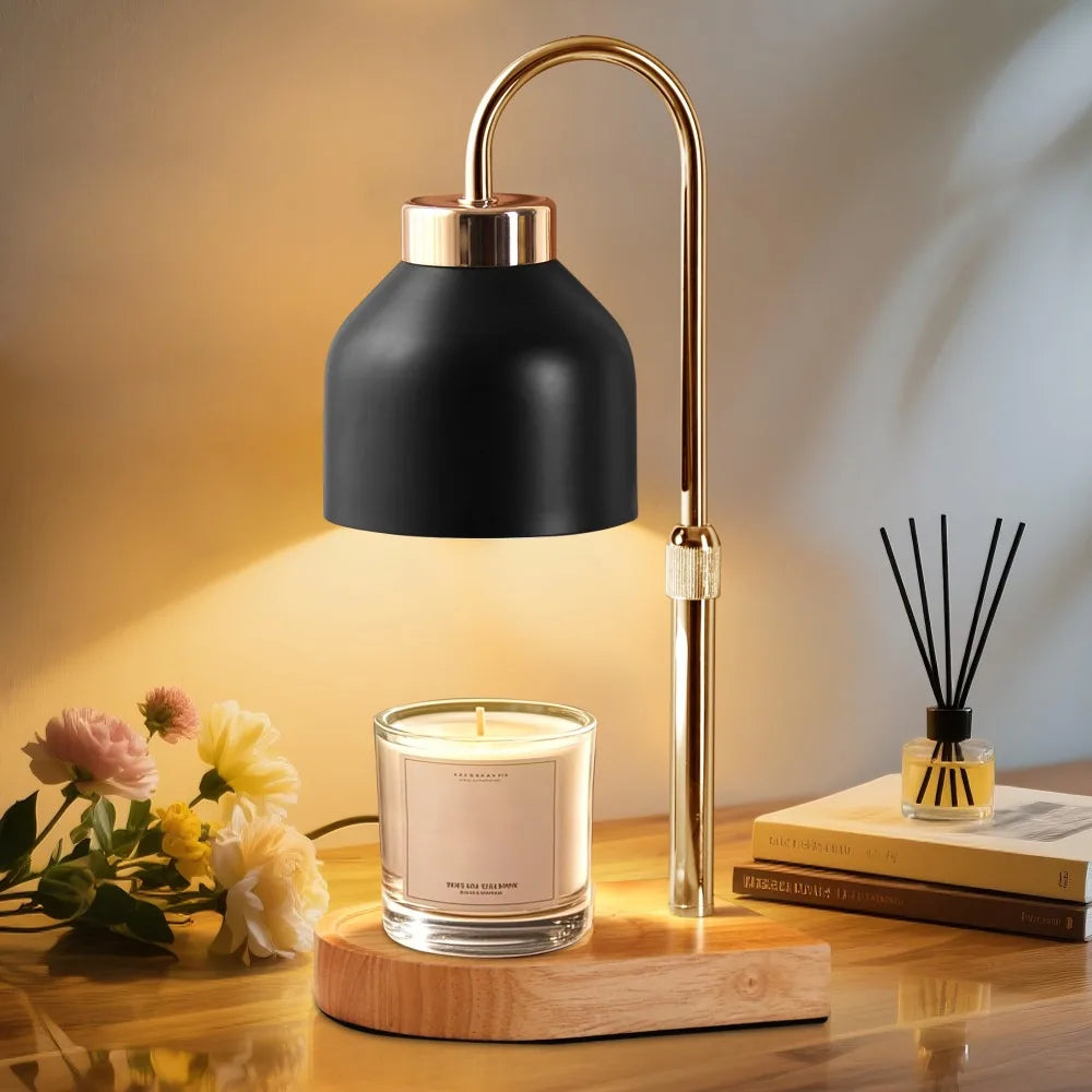 Candle Warmer Lamp with Timer & Dimmer | Adjustable Height Candle Warmer Lamp Richie's Black-US Plug