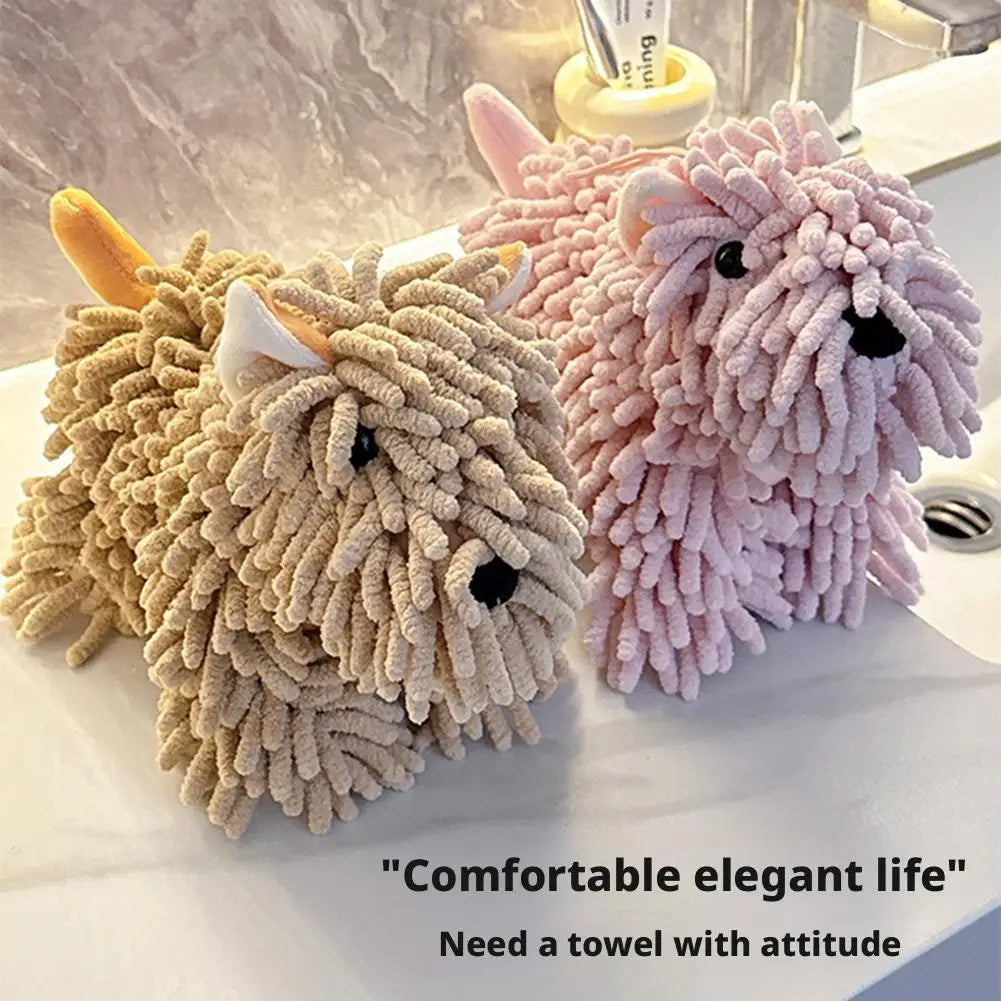 Cute Puppy Chenille Hand Towel – Soft Kids Hanging Towel Kids Hand Towel Richie's