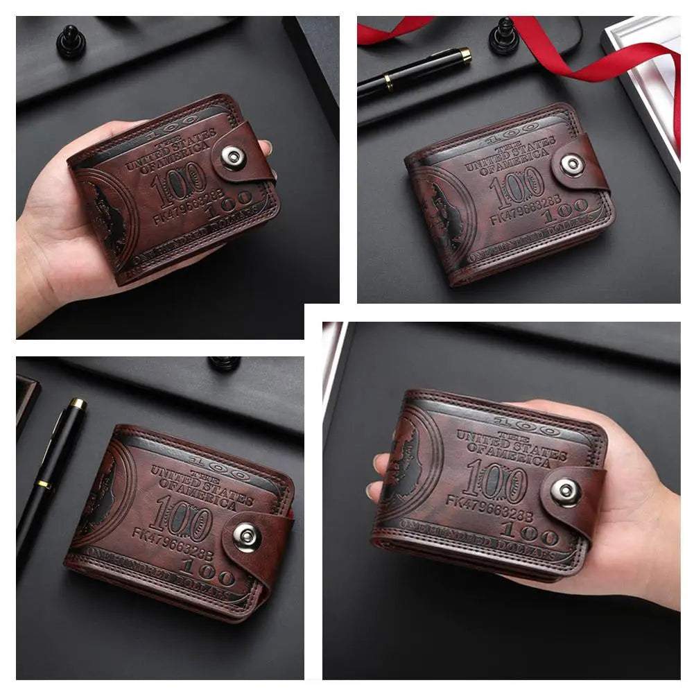 Men's 100 Dollar Bill Embossed PU Leather Wallet Men's Wallet Richie's