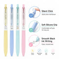 Silent Click Retractable Gel Pens 4-Pack | 0.5mm Black Ink Gel Ink Pens Richie's Default Title