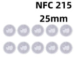 10Pcs Ntag215 NFC RFID Tag Stickers 13.56MHz ISO14443A Labels NFC RFID Tag Stickers Richie's NFC 215 25mm 10pcs