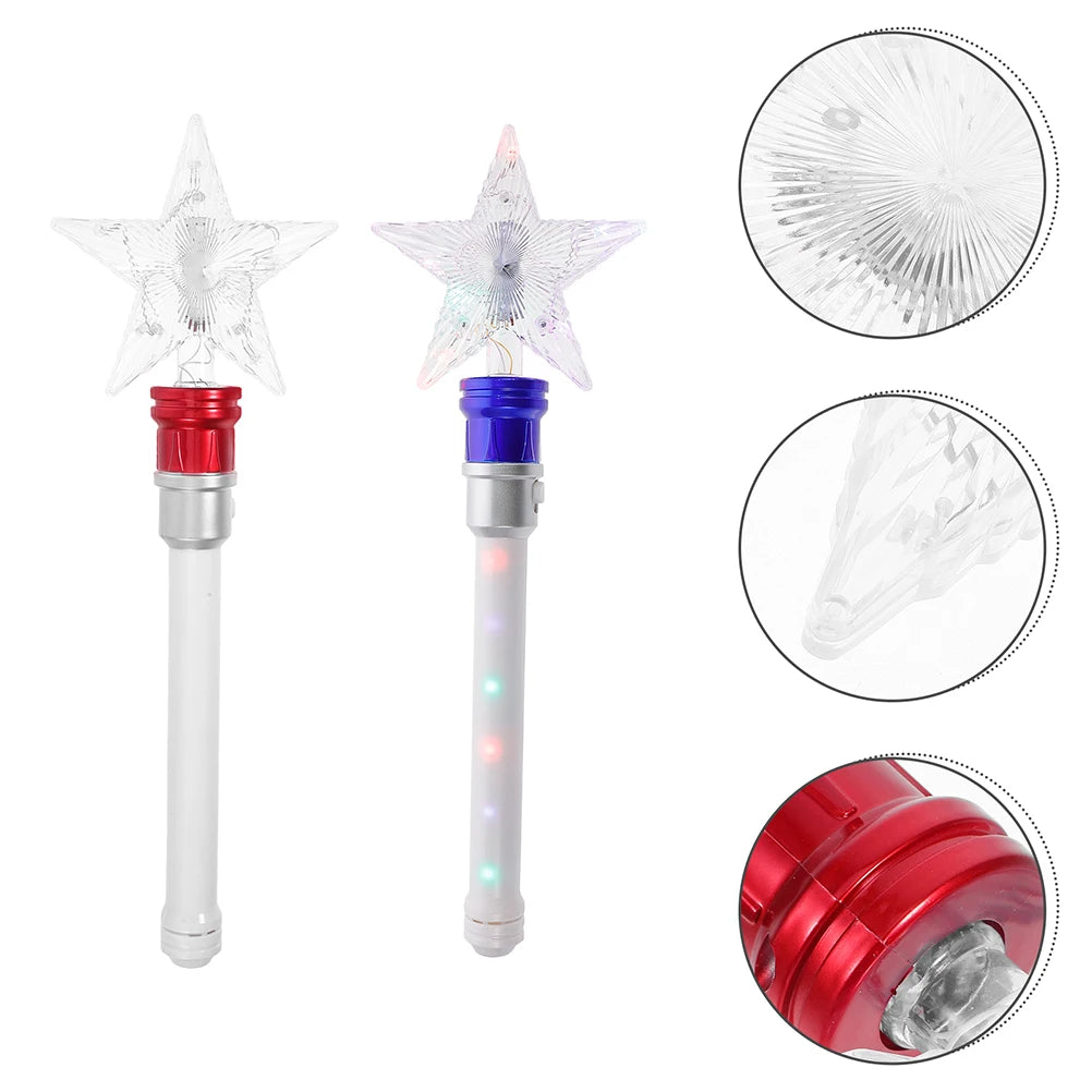 2-Pack LED Flashing Star Glow Wands – Light-Up Spinning Kids LED Glow Wand Richie's