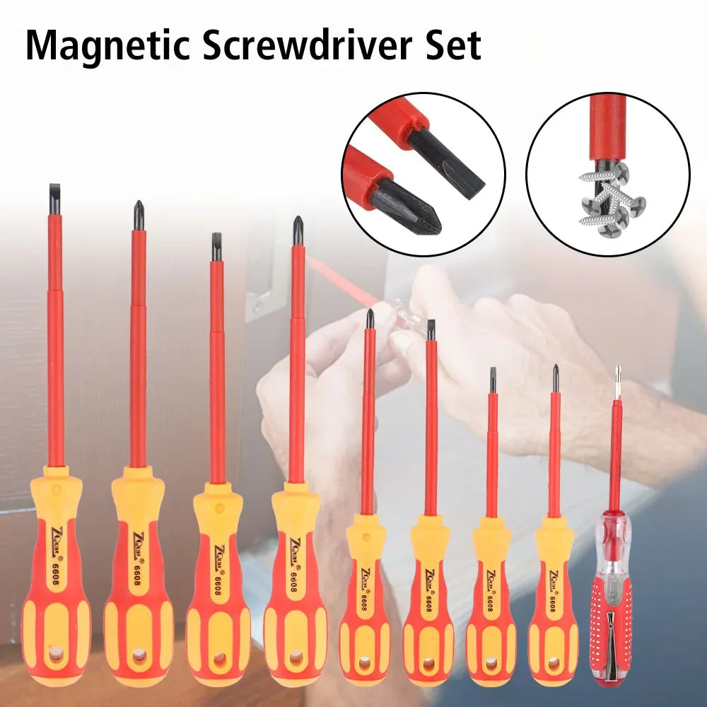 Magnetic Insulated Screwdriver Set – Phillips & Slotted Bits Insulated Screwdriver Set Richie's
