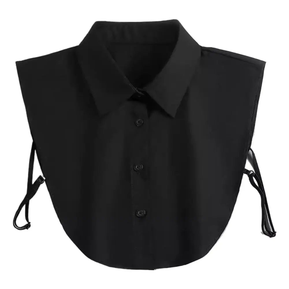 Gray Ruffle Detachable Fake Collar – Versatile Shirt Collar Detachable Collar Richie's Black 4 buttons