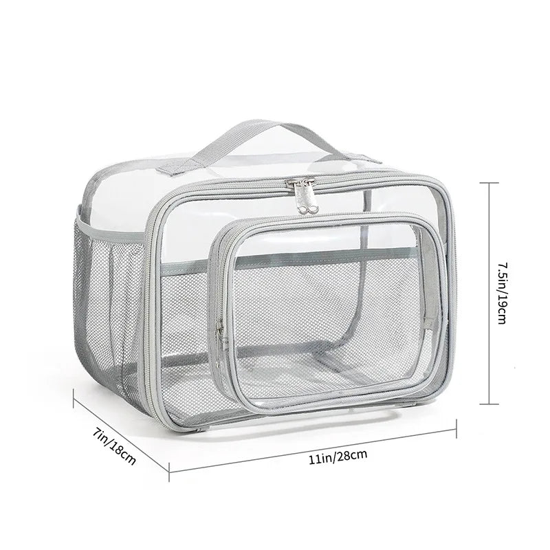 PVC Transparent Tote Bag – Waterproof Lunch & Travel Handbag Transparent Tote Bag Richie's Gray