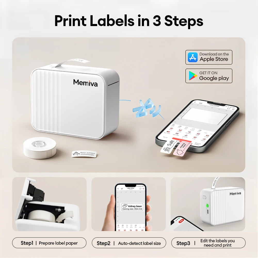 Memiva A1 Mini Bluetooth Thermal Label Printer – Inkless Thermal Label Printer Richie's