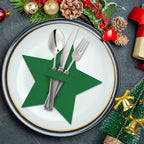 12pcs Christmas Star Felt Table Mats & Cutlery Bag Set Christmas Table Mats Richie's