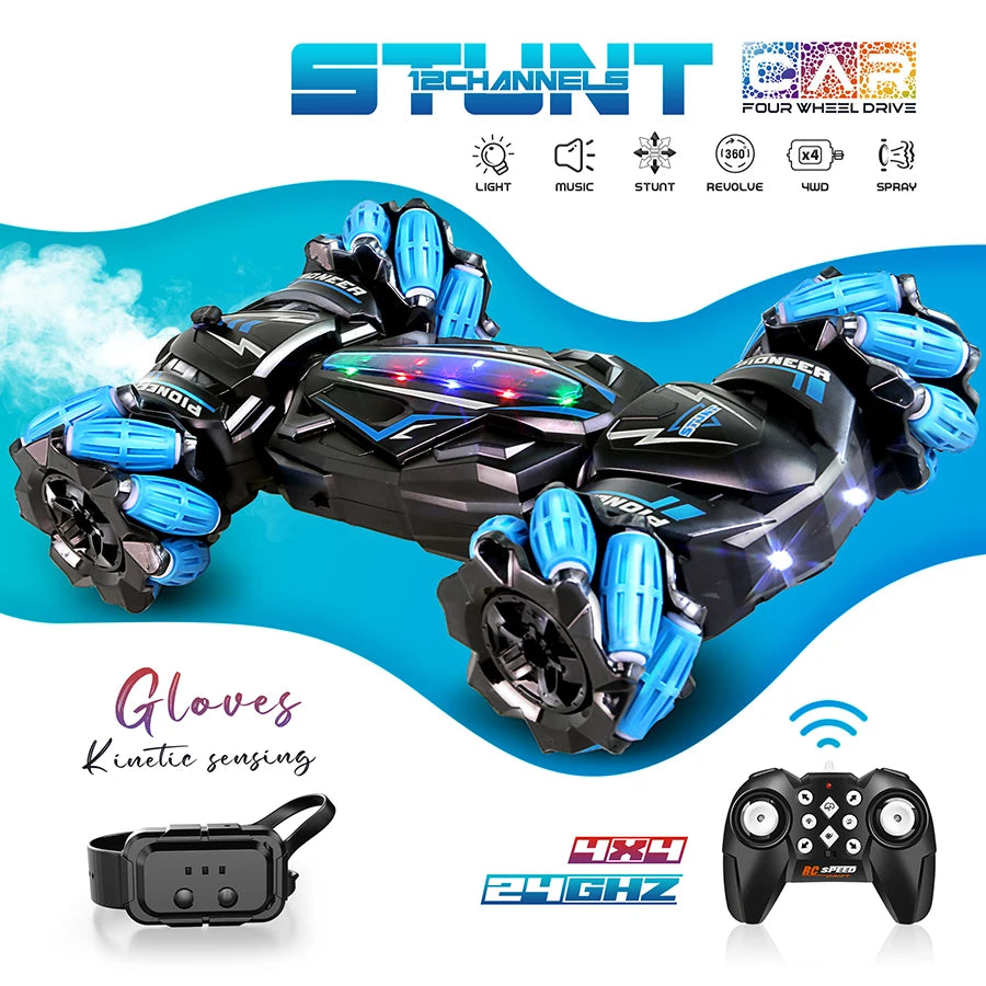 2.4G 4WD Spray Stunt RC Car – LED Lights & Gesture Sensor RC Stunt Car Richie's