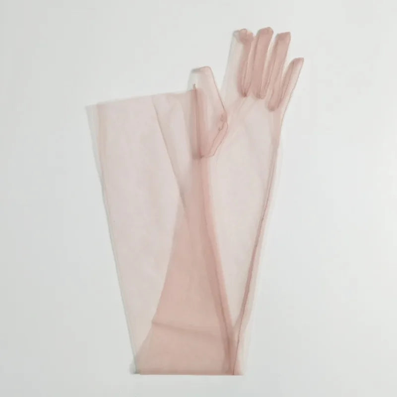 Women's Lace Tulle Long Gloves – Wedding, Prom & Party Bridal Lace Gloves Richie's deep pink