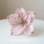 Artificial Glittery Poinsettia & Magnolia Stems | Xmas Décor Artificial Flower Stems Richie's Light Pink 1pc