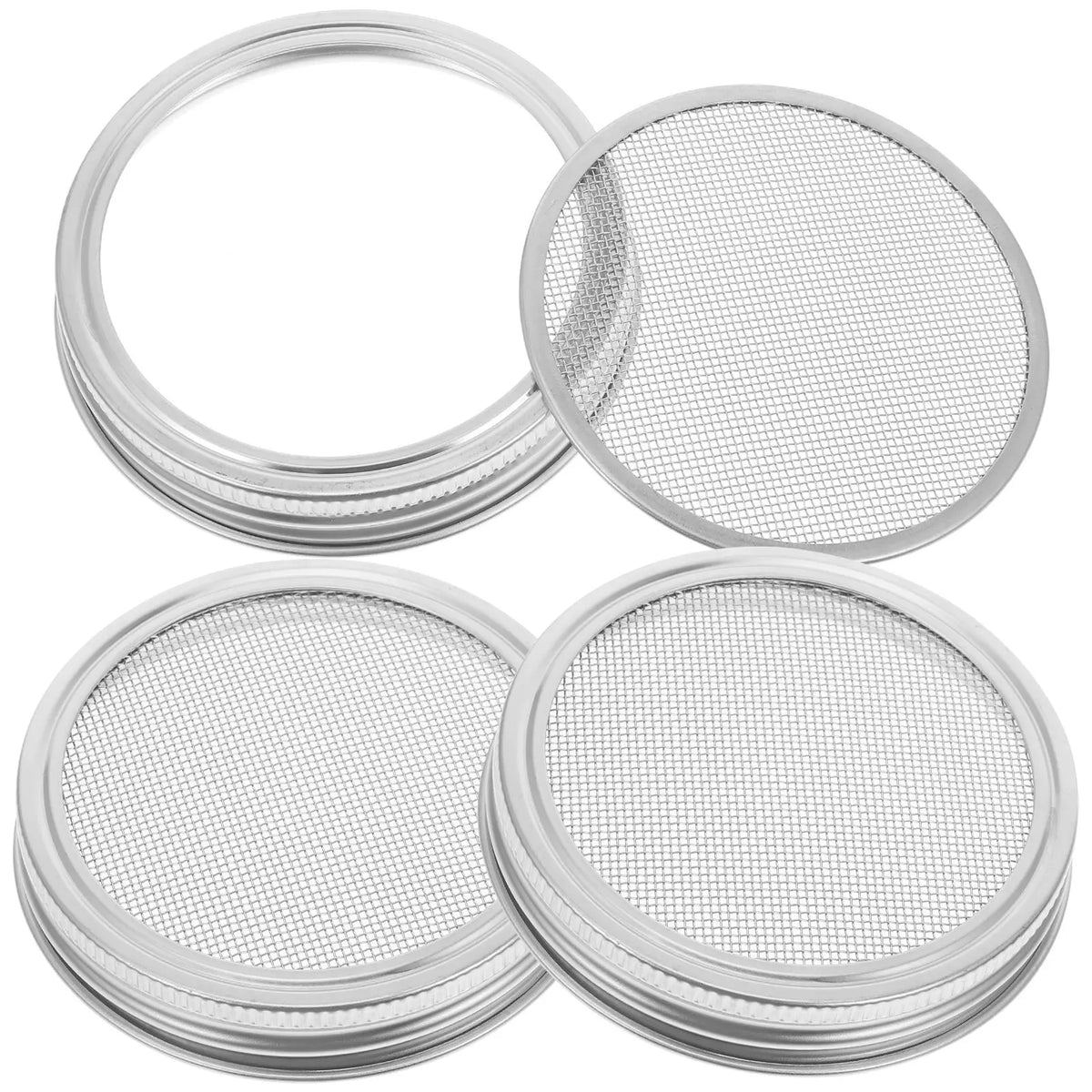 3-Pack Stainless Steel Sprouting Lids for Wide Mouth Mason Jars Mason Jar Sprouting Lids Richie's