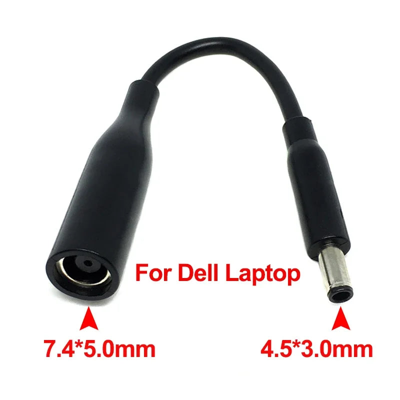 DC Power Cable 7.4×5.0mm to 4.5×3.0mm Adapter for Dell Laptop DC Adapter Cable Richie's black
