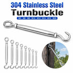 304 Stainless Steel Turnbuckle Wire Rope Tensioner M5–M20 Wire Rope Turnbuckle Richie's