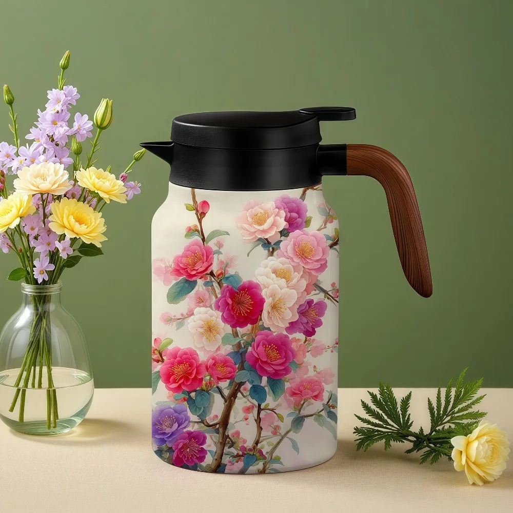 Vintage Floral Teapot with Infuser 1.5L Stainless Steel Thermos Insulated Teapot Richie's A