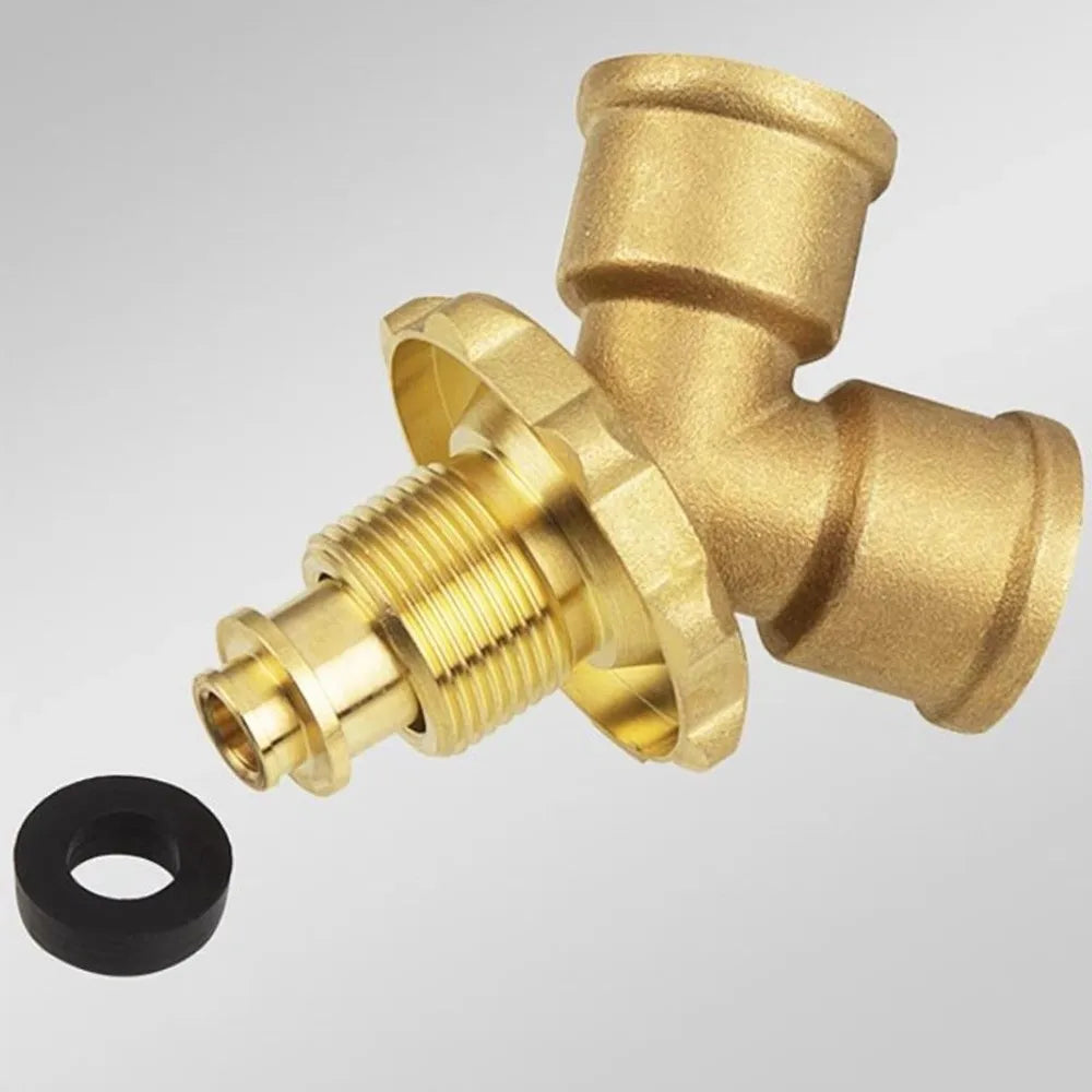 Brass Y-Splitter Propane Gas Adapter | 3-Way Valve Fitting Gas Valve Adapter Richie's