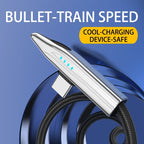 240W USB-C Fast Charging Cable 90° Elbow – Bullet Train Design USB-C Charging Cable Richie's