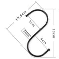 10pcs Stainless Steel S-Hooks for Kitchen, Bathroom & Home S-Shaped Hooks Richie's black 13cm 10pc