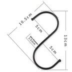 10pcs Stainless Steel S-Hooks for Kitchen, Bathroom & Home S-Shaped Hooks Richie's black 13cm 10pc