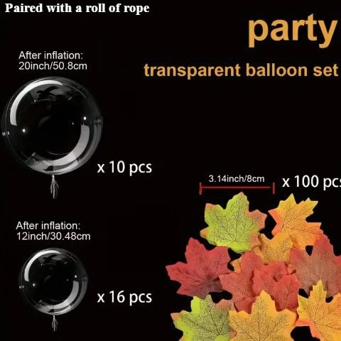 Maple Leaf Balloons – Birthday, Wedding & Party Decor Party Balloons Richie's set B 126pcs as shown