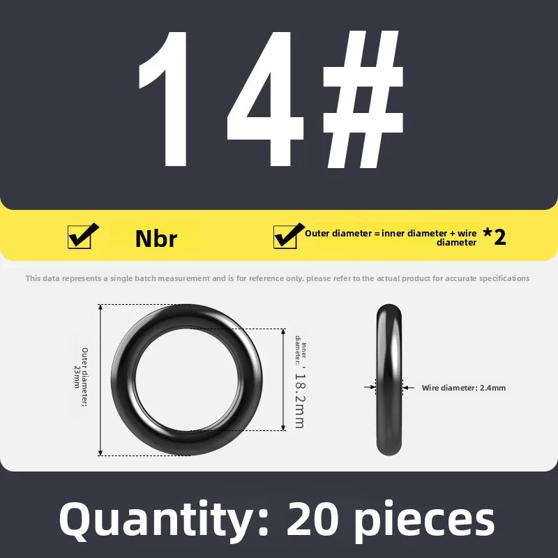Kande Nitrile O-Ring Set 20-30pcs 1.4-26.5mm Oil Seal Gasket Rubber O-Ring Set Richie's 18.2x2.4 20pcs