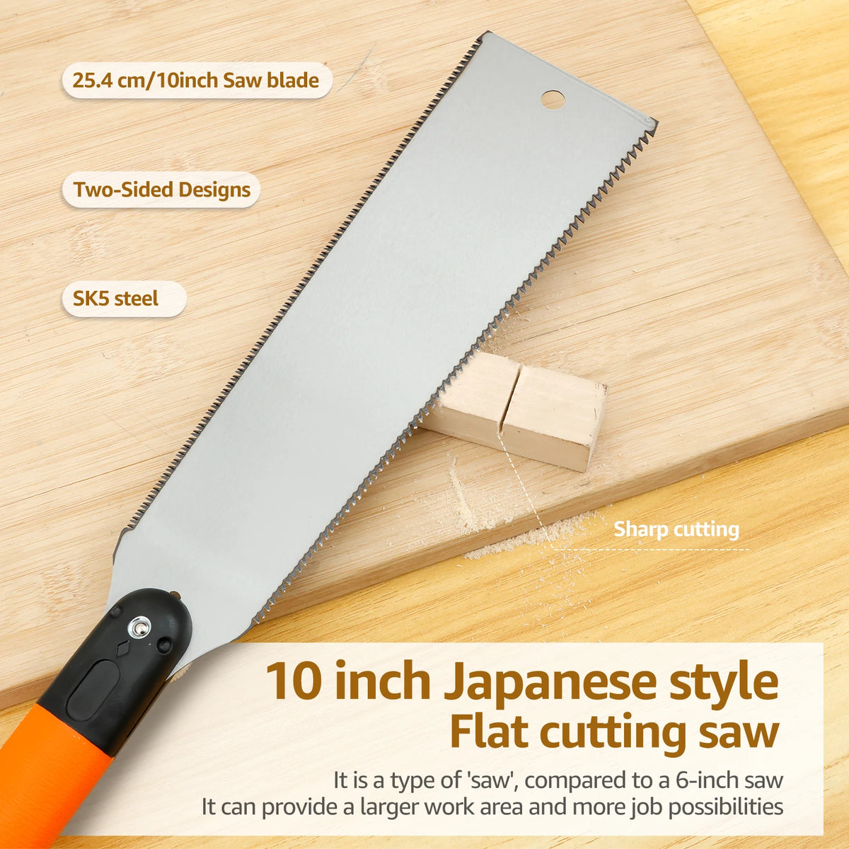 Toorise Double-Sided Japanese Pull Saw – 10" SK5 Steel Blade Japanese Pull Saw Richie's