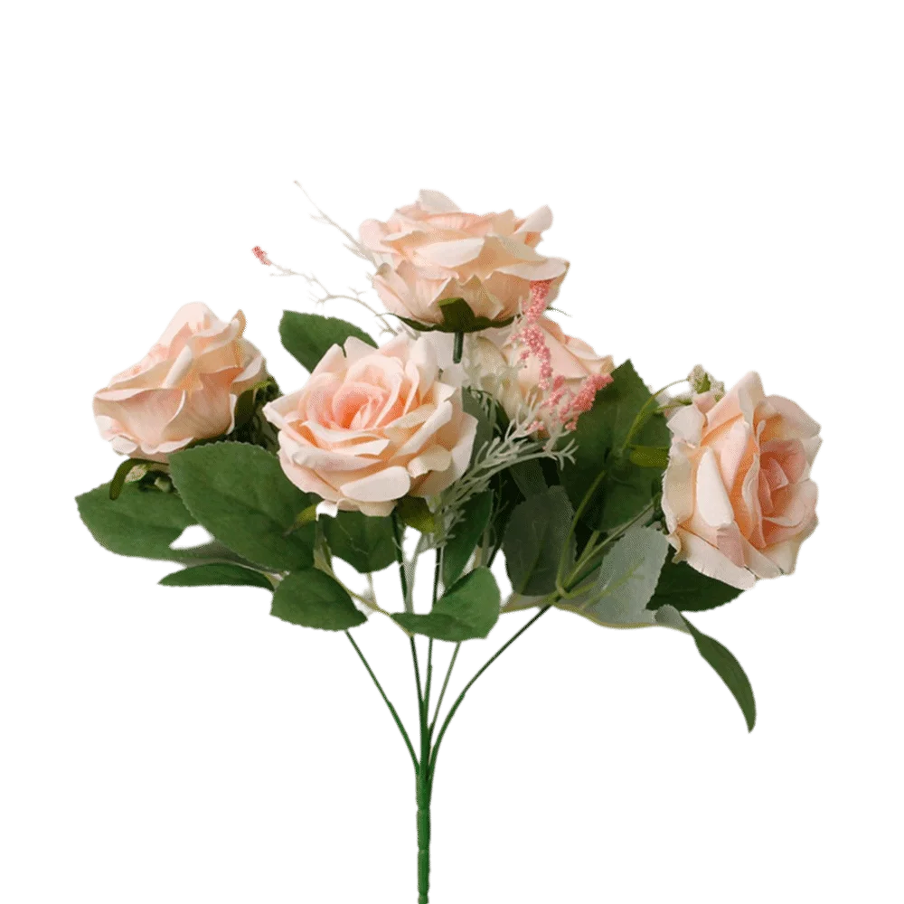 5-Head Silk Artificial Hydrangea Flowers – Lifelike Party Decor Artificial Silk Flowers Richie's Beige