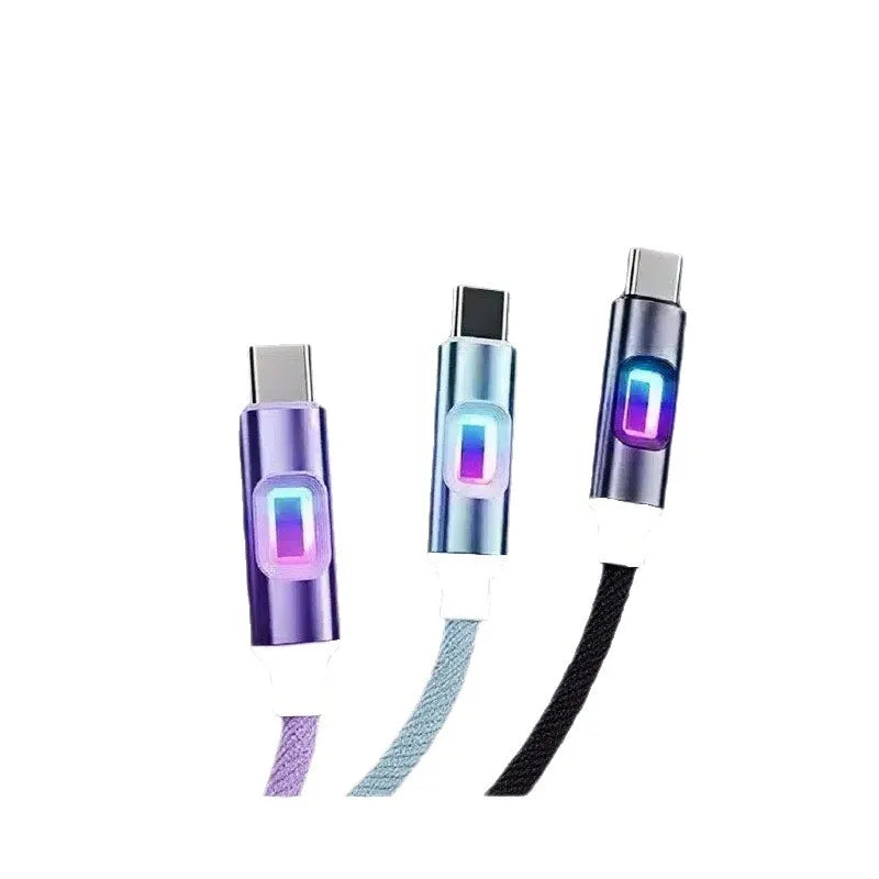 120W LED Glowing USB-A to Type-C Fast Charging Cable 1M USB Charging Cable Richie's