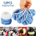 12-Pack Microfiber Car Polishing Bonnet Pads 5–6 Inch Wax Applicator Car Polishing Pads Richie's 10 blue 2 white