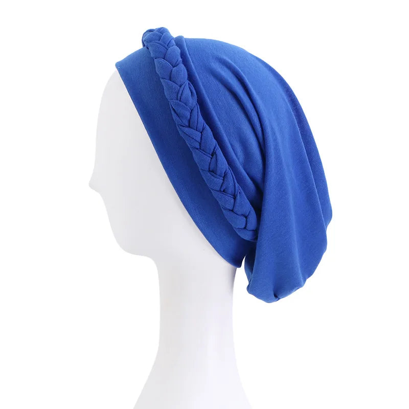 Women's Braided Elastic Turban Head Wrap | Islamic Headwear Turban Head Wrap Richie's Sapphire