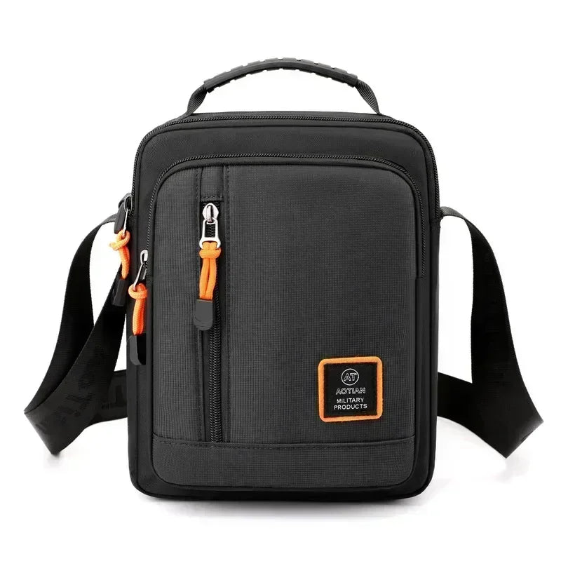 Men's Nylon Crossbody Messenger Bag – Casual Shoulder Handbag Men's Crossbody Bag Richie's black large