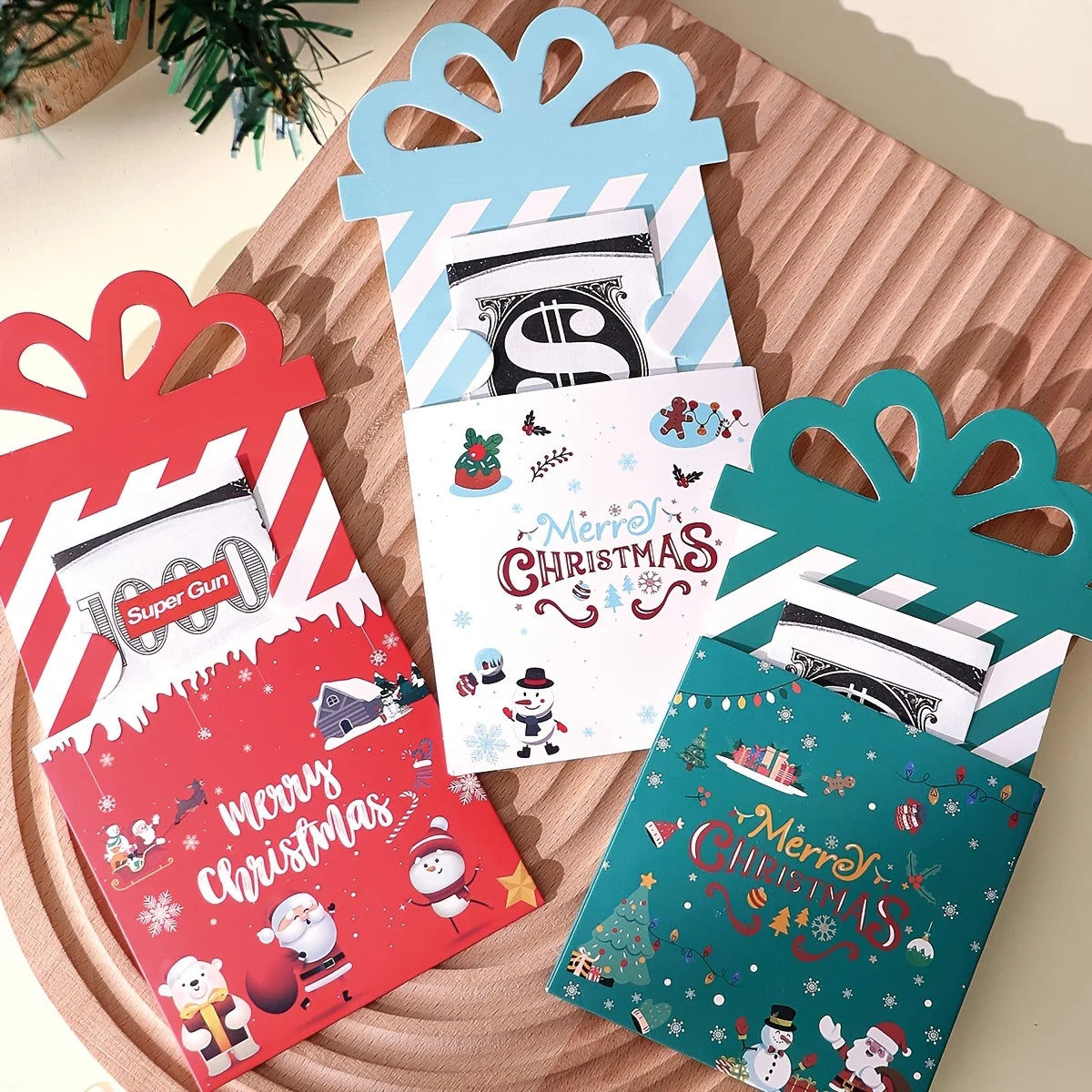 3pcs Merry Christmas Cash Card Holders – Festive Gift & Desk Decor Christmas Card Holders Richie's