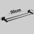 Matte Black Double Towel Bar Rack – 60cm Aluminium Square Design Double Towel Bar Richie's 50 CM