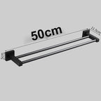 Matte Black Double Towel Bar Rack – 60cm Aluminium Square Design Double Towel Bar Richie's 50 CM