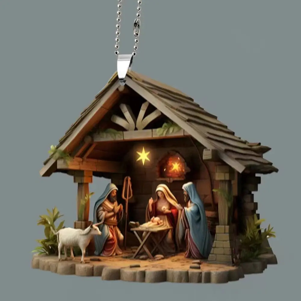 Acrylic Nativity Scene Christmas Pendant – Double Sided Ornament Christmas Ornament Richie's 04