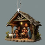 Acrylic Nativity Scene Christmas Pendant – Double Sided Ornament Christmas Ornament Richie's 04
