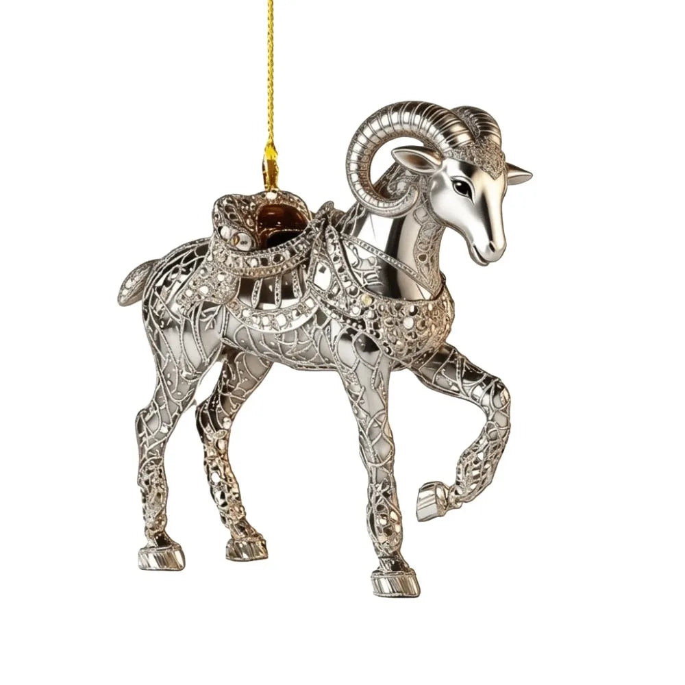 Rhinestone Goat Hanging Ornament – Acrylic Festive Pendant Christmas Ornament Richie's 9