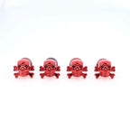 4Pcs 3D Skull License Plate Bolts for Cars & Motorcycles License Plate Fasteners Richie's Red 4pcs
