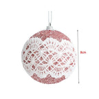 8cm Lace Foam Christmas Ball Ornament | Xmas Tree Pendant Christmas Ornament Richie's