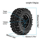 Redspider 1.9" 95mm RC Climbing Car Wheel Hub Tires Set of 4 RC Car Wheel Tires Richie's