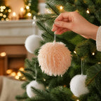 Silver Tinsel Foam Christmas Ball Ornament | Xmas Tree Bauble Christmas Ornament Richie's