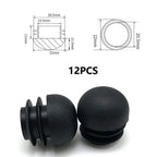 12 Pcs Round Furniture Tube Plugs Non-Slip Black Floor Leg Caps Furniture Leg Caps Richie's 22mm