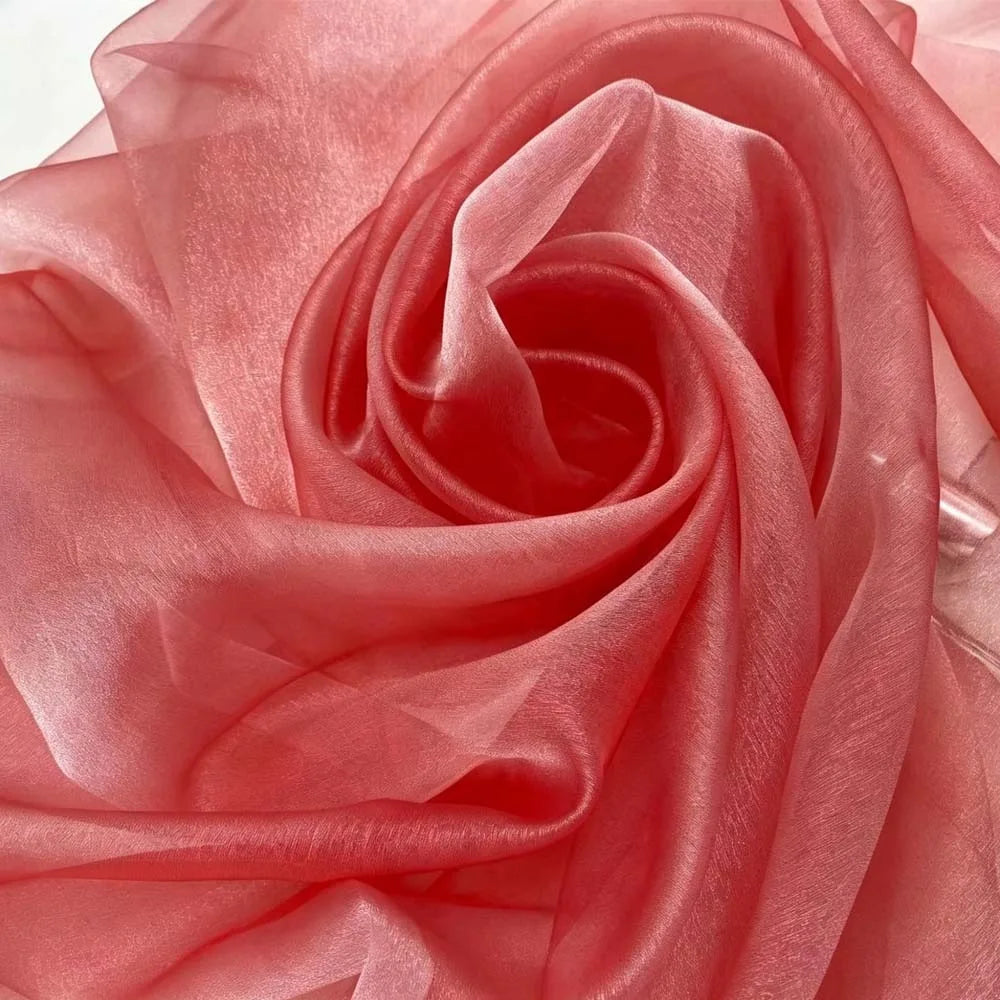 150x100cm Two-Tone Gradient Organza Fabric – Sheer Craft Yarn Organza Craft Fabric Richie's Teak Red 150 x100cm