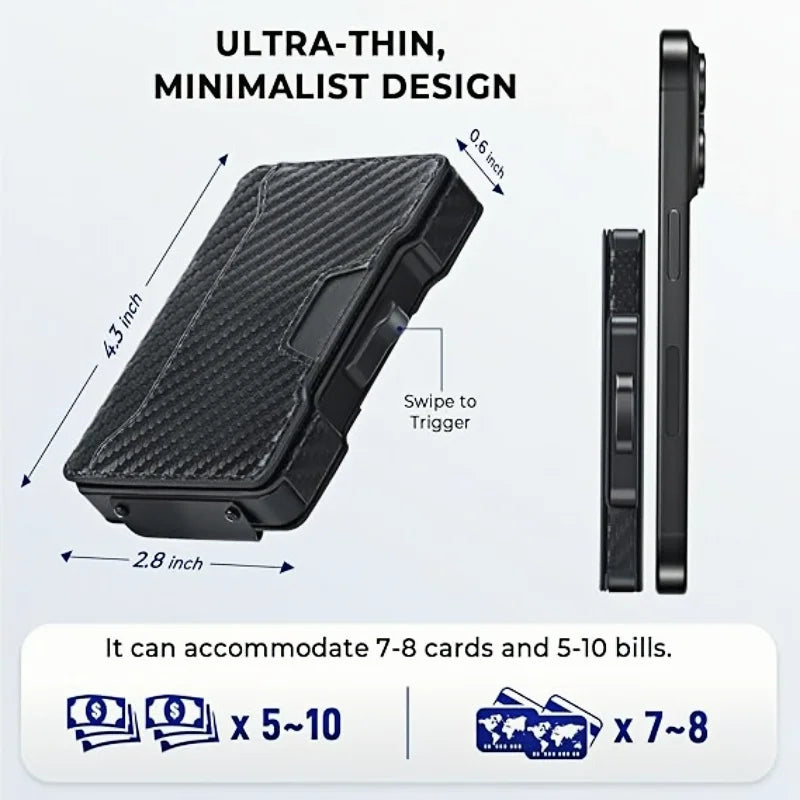 Zeeker EDC Pop-Up Slim Wallet – RFID Blocking Leather Card Holder Slim Card Wallet Richie's