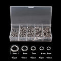 200PCS Stainless Steel Fishing Split Rings 5-Size Lure Connector Set Fishing Split Rings Richie's sliver