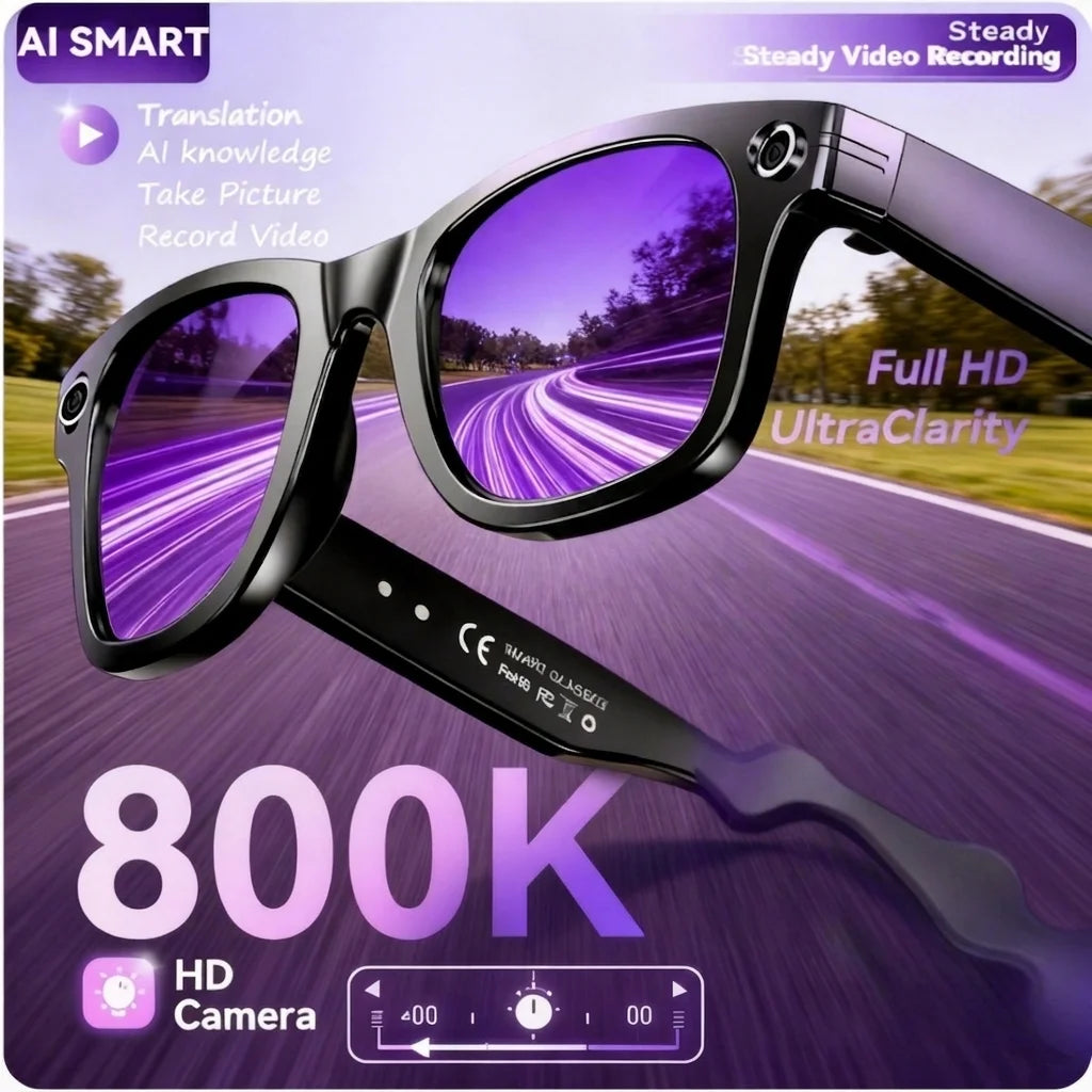 4K AI Smart Glasses – Camera, Translation & Calls | Black Smart Glasses Richie's